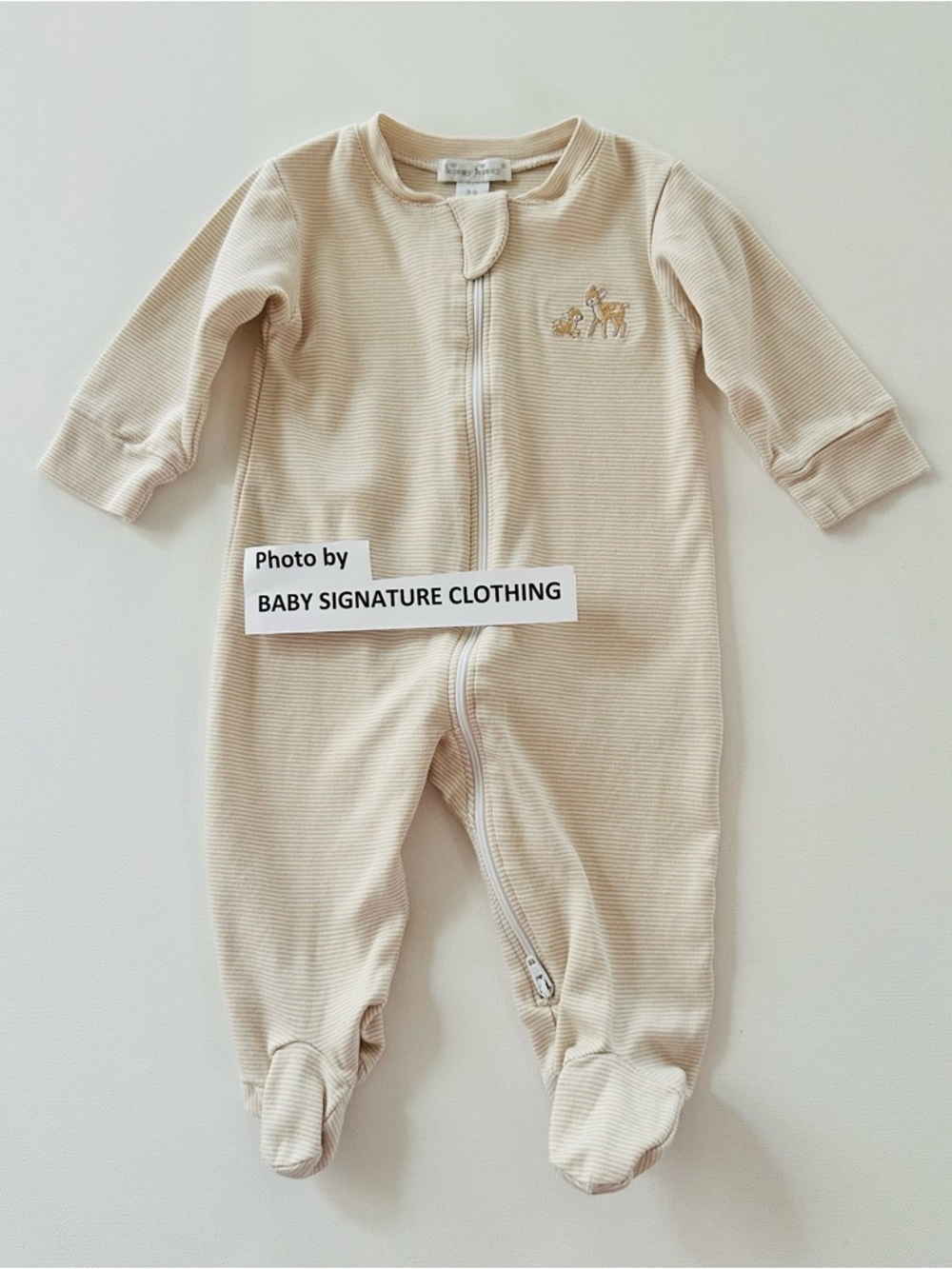 Kissy Kissy 3-6 Months Baby Boy Cream Zip Footie One-Piece Pima Cotton